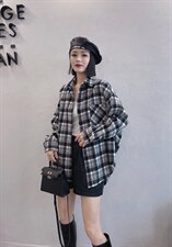 磨毛格子衬衫，女装衬衫，衣香丽舍