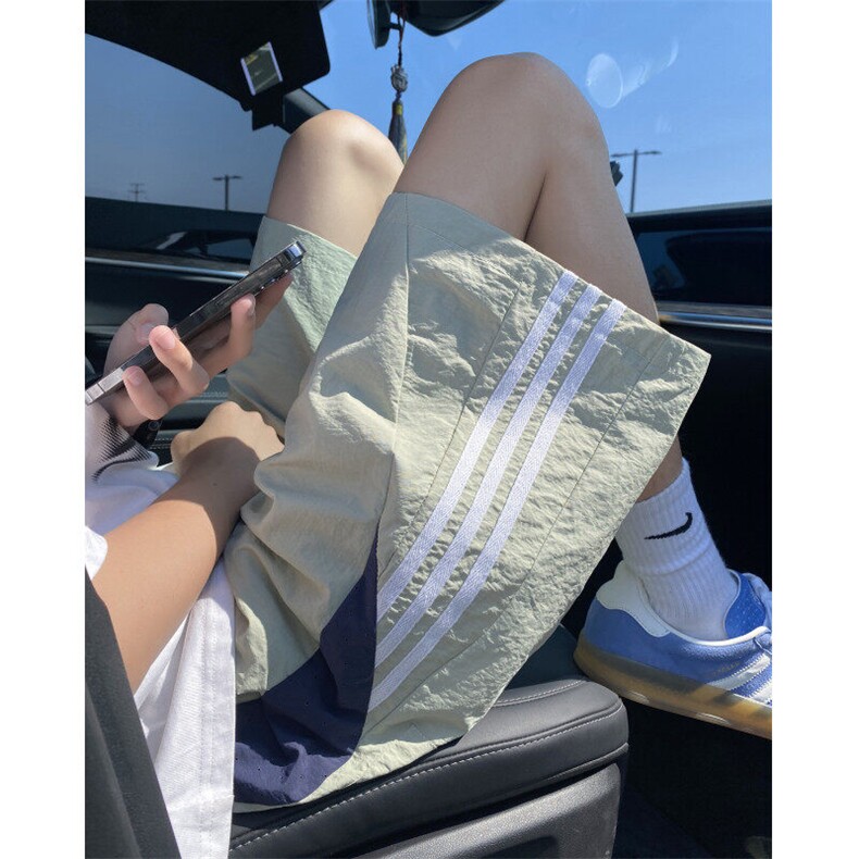 抖音品质夏季新款冰丝条纹宽松休闲五分裤B315-K24186-特p25控48图片