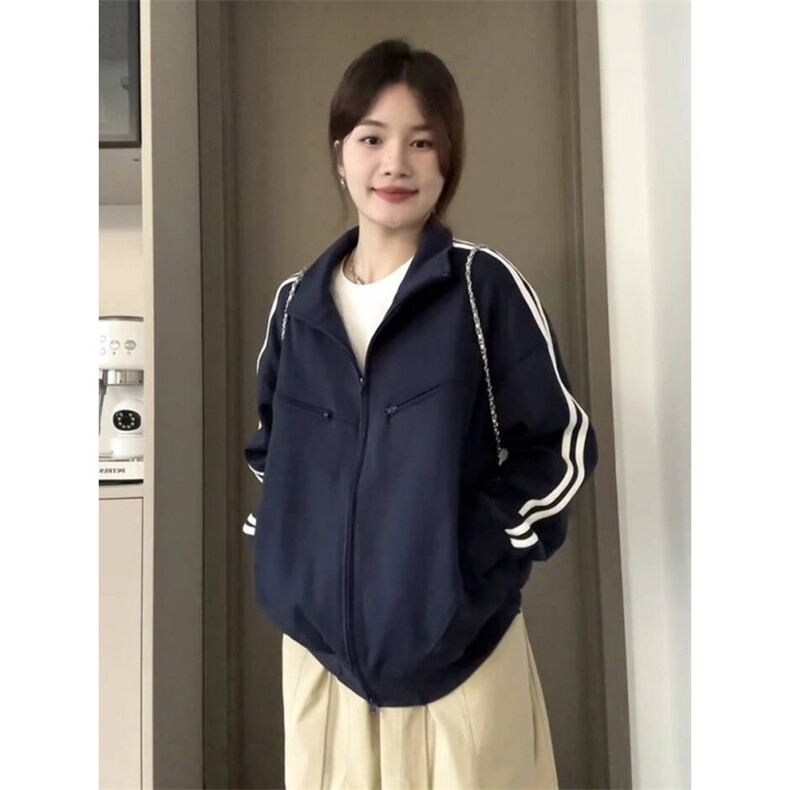 5741-P45美式新款复古双杠韩系外套棒球服卫衣,女装短外套,星座617A-2