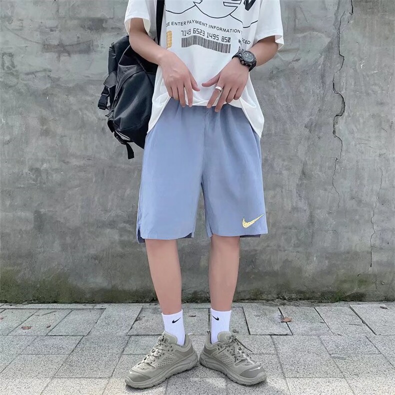 218-1-P18-GG02夏季宽松休闲打勾菊花潮牌开叉短裤,男装休闲裤,四季星座218-1