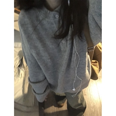 日系复古灰色亨利领毛衣外冬纯色高级cleanfit针织衫上衣LF06P65，男装针织衫/毛衣，电商D256-1(原A064-1)