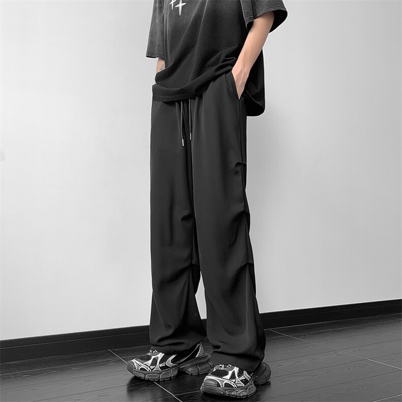 冰丝降落伞兵裤褶皱堆积设计感垂感休闲裤长裤XZ221/1/K1603-P45,男装休闲裤,星座221-1