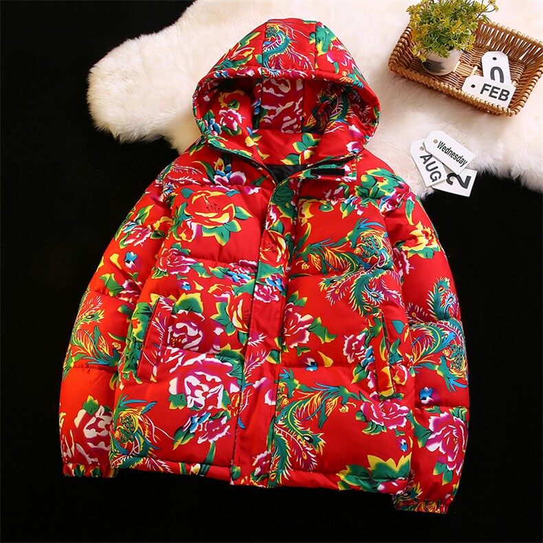 特价 东北大花连帽棉服加厚保暖防寒有现货风 313B-MY206-P50图片