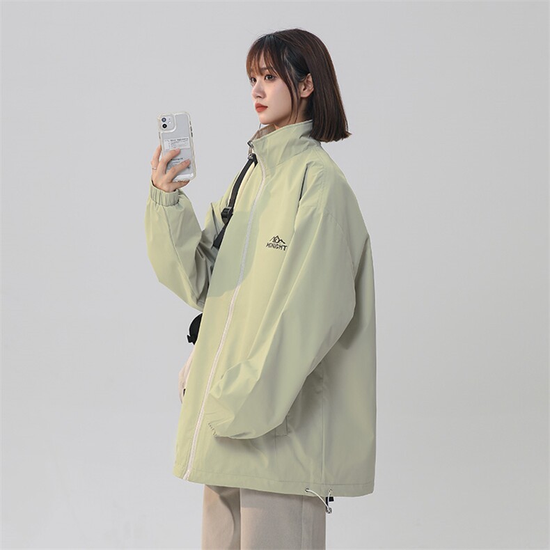 中性风学院风双面穿宽松立领抽绳夹克外套 A436-837-P6298图片
