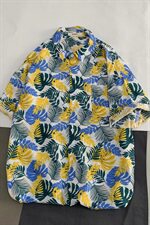 2021夏季新日系大码男港风沙滩情侣休闲短袖印花衬衫C3023-P35，男装衬衫，电商A001