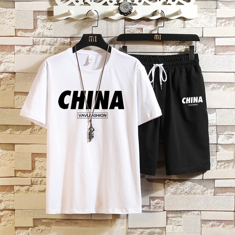 2025夏季新款大码宽松运动服两件套短袖XZ102A-4-DD302-P55图片