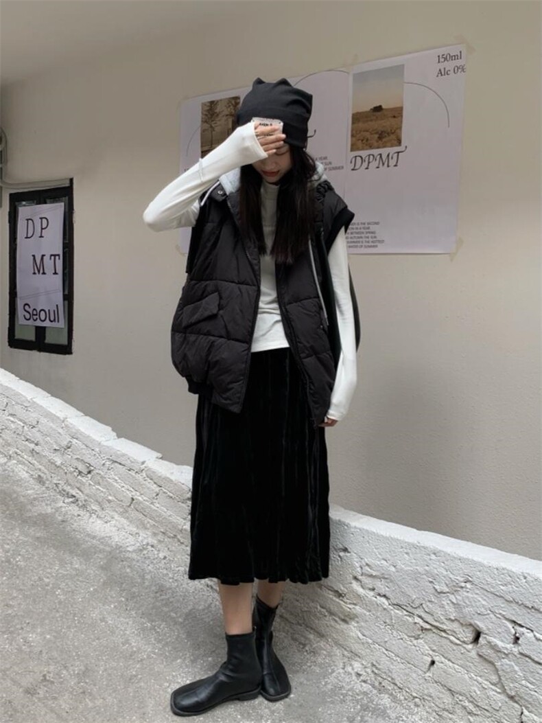 帽子拼接马甲，女装马甲，里奈(1F)