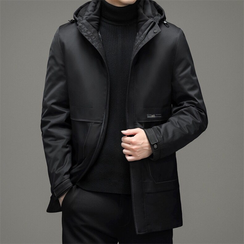羽绒服男装中年男士秋冬厚款中老年人连帽宽松休闲外套Q2177-P330,男装羽绒服,电商B212（原钱塘6029）