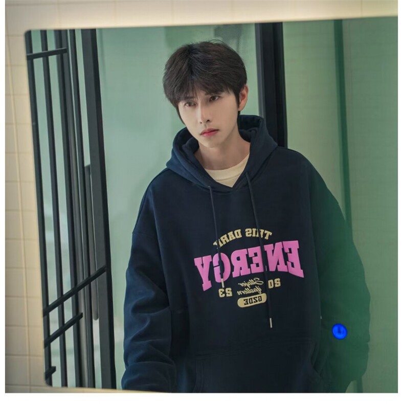 350g华棉2025秋冬潮牌新款宽松美式套头外套连帽卫衣5157-P43网图，女装卫衣/绒衫，电商B245