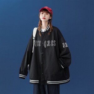 ！秋季潮流宽松休闲百搭夹克情侣棒球服外套 G212 P65控88---图片