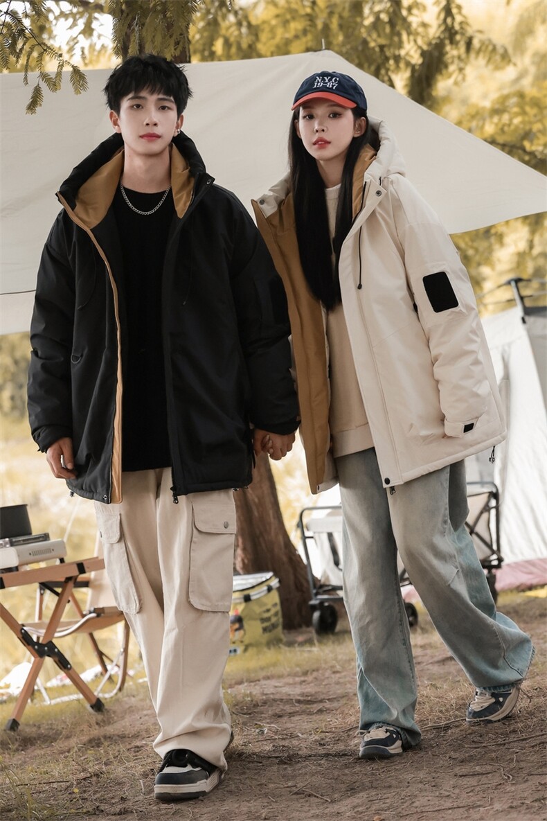 情侣冬季登山服白鸭绒连帽纯色工装羽绒服外套A406Y93650P235,男装羽绒服,星座309（原A406）