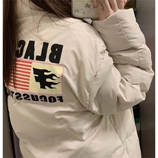 旗帜印花立领加厚棉衣男女宽松冬季潮面包棉服外套MH195，男装棉衣，星座1116A（原606A-3）