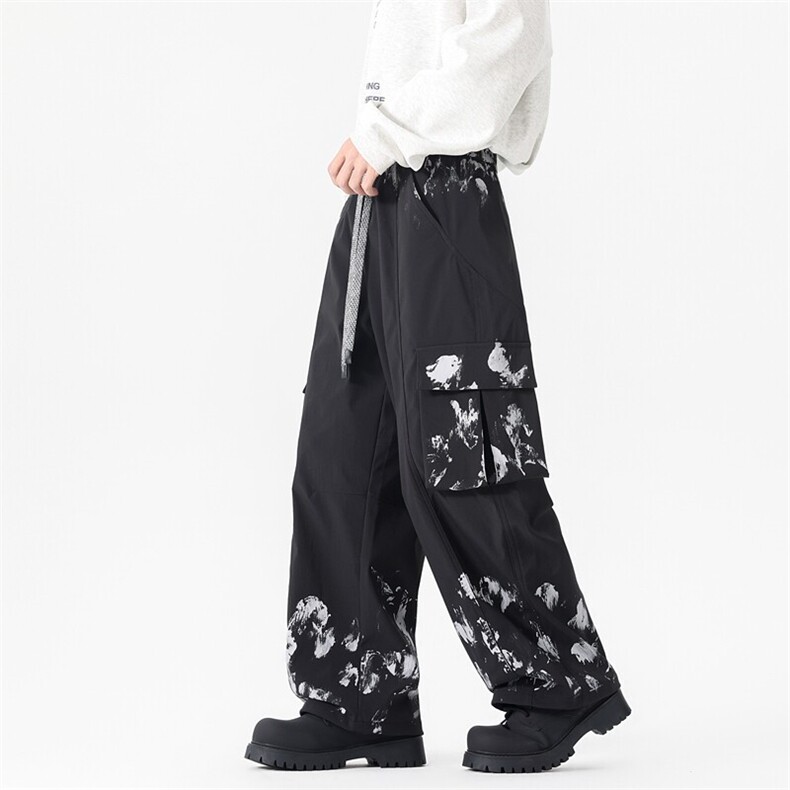 无影墙美式机能伞兵工装裤潮牌印花休闲裤A436-2510-P7099,男装休闲裤,电商A436