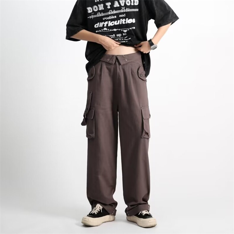 工装裤男秋夏2026新款美式高街潮牌ins宽松直筒休闲长裤K4017-P55图片