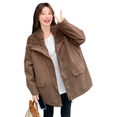 韩系毛领派克服女2025冬季新款设计感时尚中长款保暖外套高级感，女装派克服，2C236