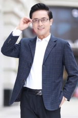 新款中年男士西装领休闲轻休闲上衣商务风单西外套WW3801-P98，男装西服套装，星座715-3