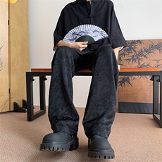8XL-M特大码肌理感冰丝薄款休闲裤长裤男宽松百搭情侣裤K967P45，男装休闲裤，电商D206-1