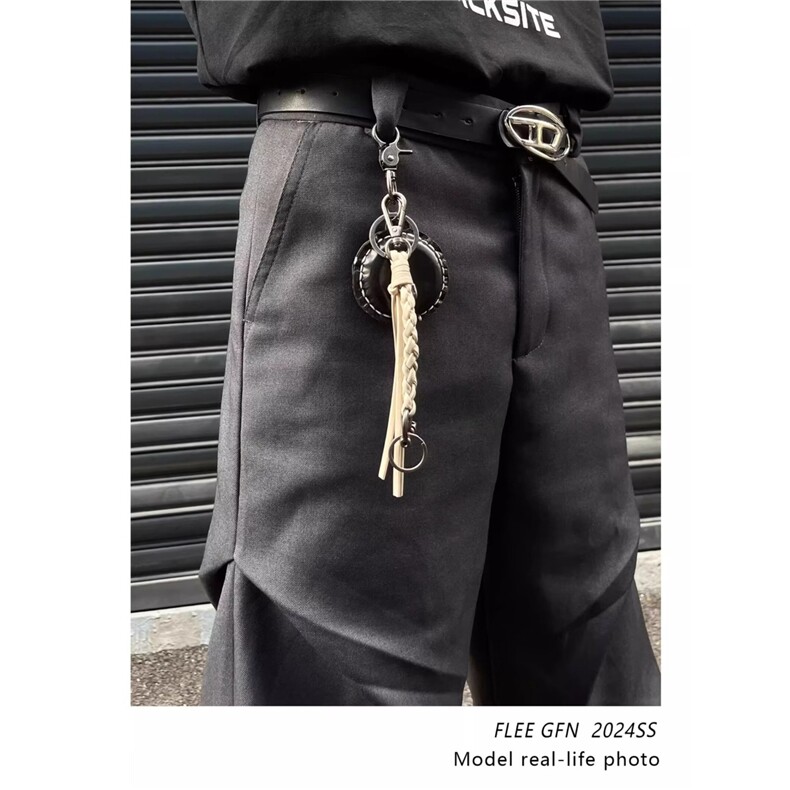 高级感cleanfit裤子男美式潮牌褶皱设计堆叠阔腿裤M144-P36,男装休闲裤,星座1109-4