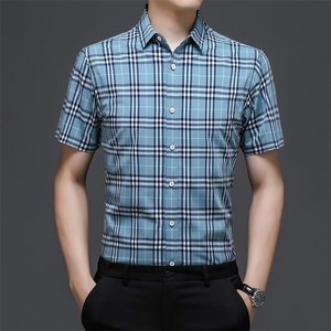 AD22101钱塘2020-3夏季男士精品格子短袖衬衫P75图片