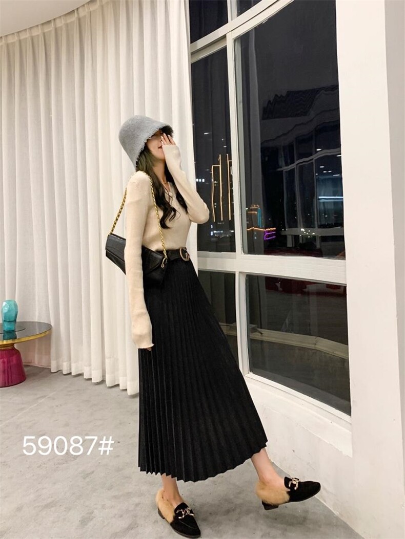 尼料百褶裙，其它，千百莲