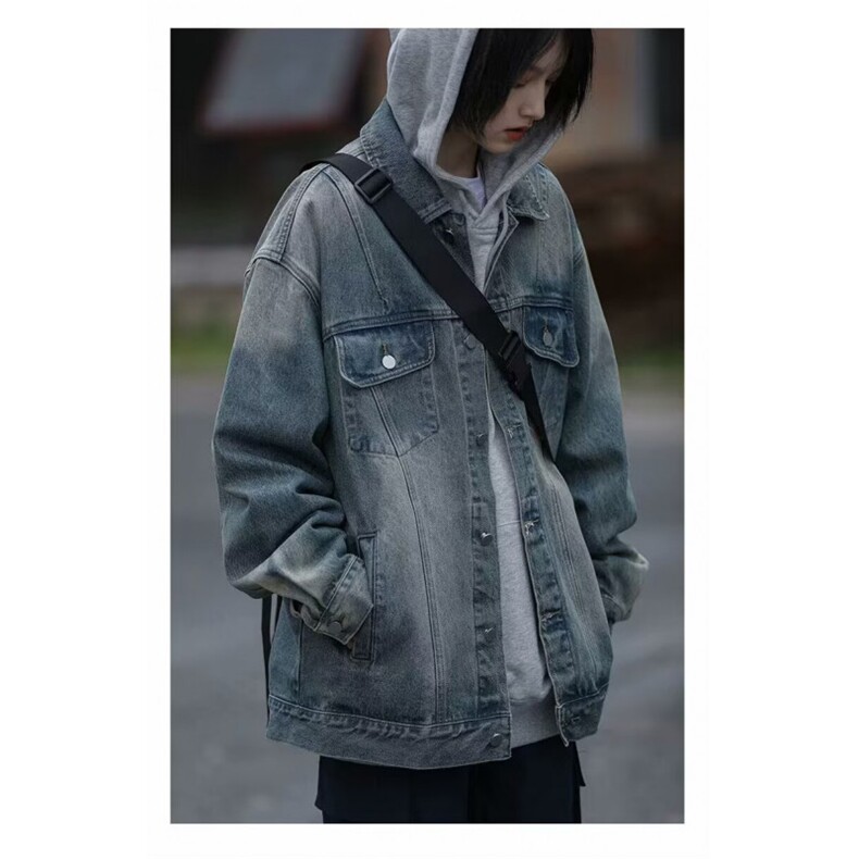 【量大价格可谈】美式复古男女潮流秋牛仔外套S8841P61,男装工装外套,星座1112-1