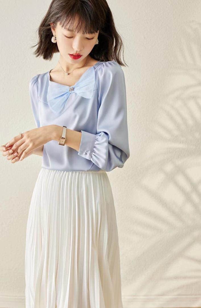 现货蝴蝶结气质小衫M-XXL1012，其它，束索