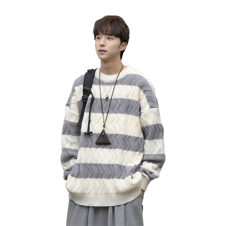 cityboy！条纹毛衣男士加厚麻花线衣男针织衫男XH03-P60,男装针织衫/毛衣,电商B367
