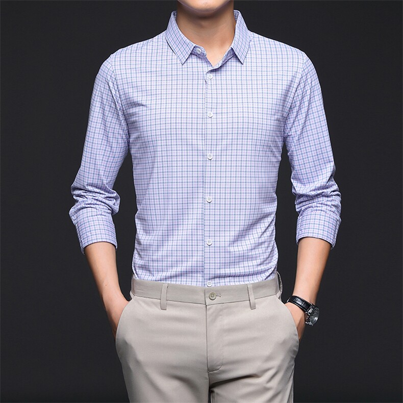 CD6039钱塘2020-2时尚休闲简约格子中年男士衬衫主推P72,男装衬衫,钱塘207-2
