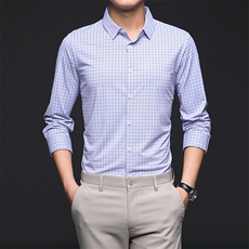 CD6039钱塘2020-2时尚休闲简约格子中年男士衬衫主推P72，男装衬衫，钱塘207-2