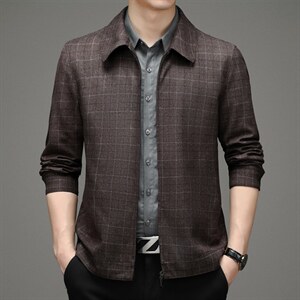 夹克外套上衣春季新款纯色棒球服翻领茄克衫商务中青年休闲服男装,男装夹克,电商B212（原钱塘6029）