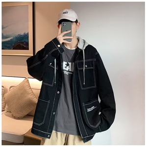 JY384-P66 牛仔外套男生套装高级感痞帅牛仔图片
