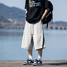 2025夏季新款针织面料蕾丝花边休闲短裤宽松七分裤男2553特批41，男装牛仔裤，电商C305A
