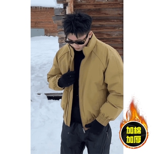 现货美式高街休闲棉衣夹克三防立领纯色户外工装加厚棉服外套图片