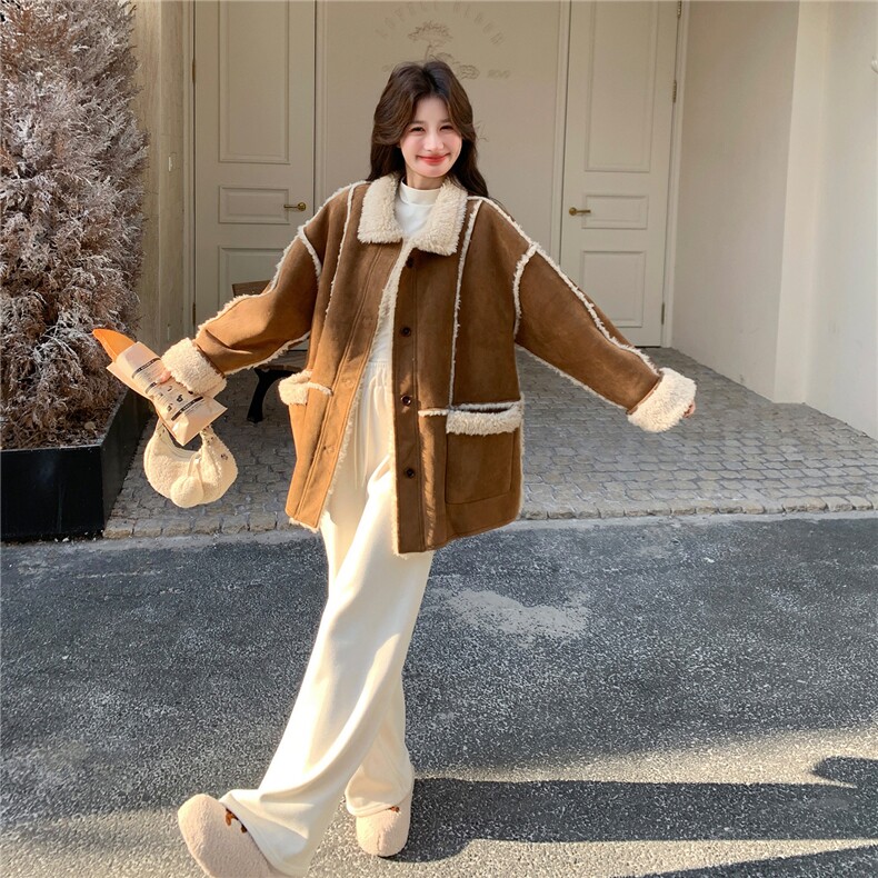 现货新款牛角扣羊羔毛2C282-988P205K298,女装派克服,2C282