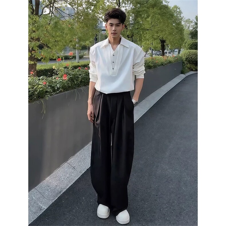 【档口大货】D5825-批45假两件V领长袖衬衫简约百搭绿松石衬衣,男装衬衫,星座603-2