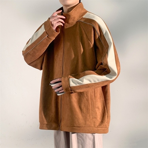 23年秋季麂皮绒外套男港风拼接夹克休闲外套JK730-P78，男装夹克，星座717