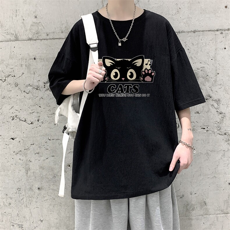 YT26389-P30亚麻短袖t恤男大码五分袖男宽松七分袖大皂风模特,男装T恤,电商A040