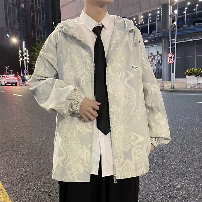 港风灯芯绒外套男生春秋季休闲百搭高级设计感潮牌宽松夹克上衣服图片