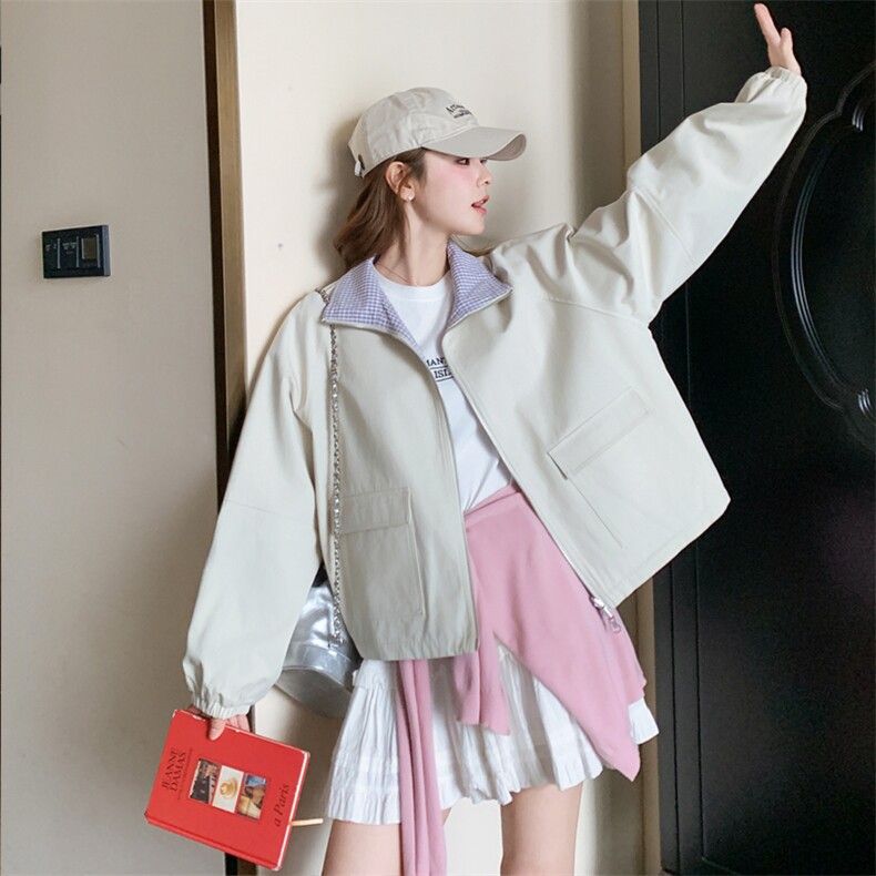 【现货新款】 两面穿休闲格子夹克短外套C158-8643-P145-K218图片