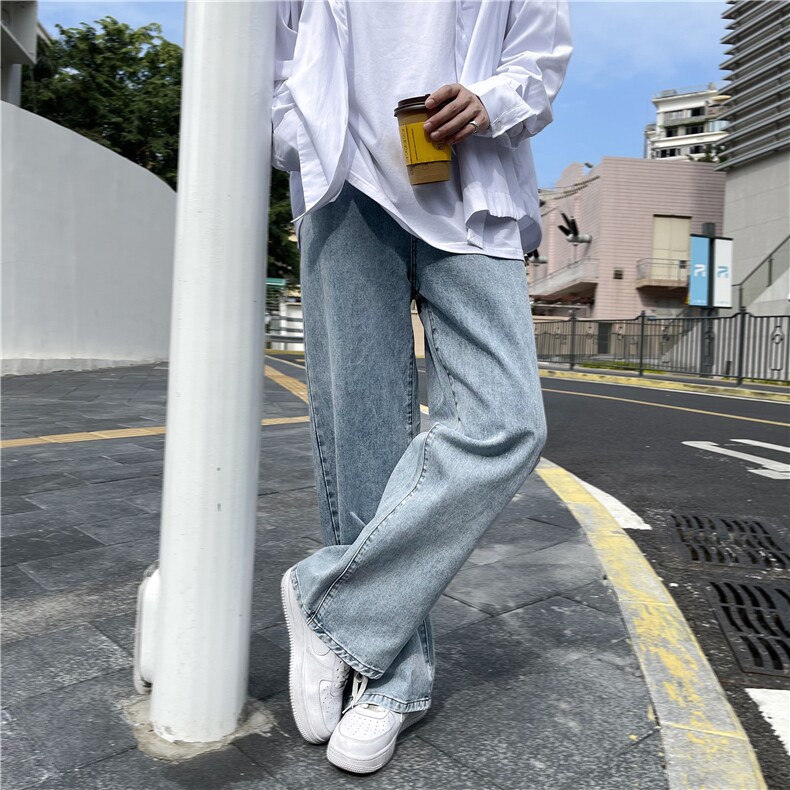 夏季新款纯色宽松大码潮流时尚拖地牛仔裤 K3468 B315 P50控68图片