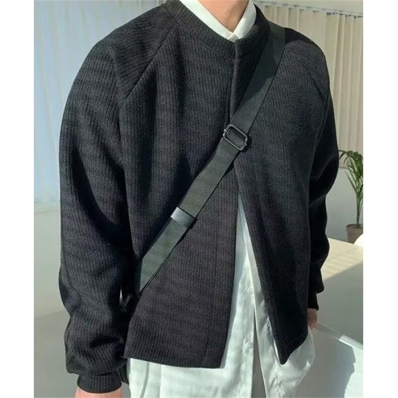 秋季简约基础款针织开衫外套男女长袖圆领无扣外搭上衣M65668,女装短外套,星座1116A（原606A-3）