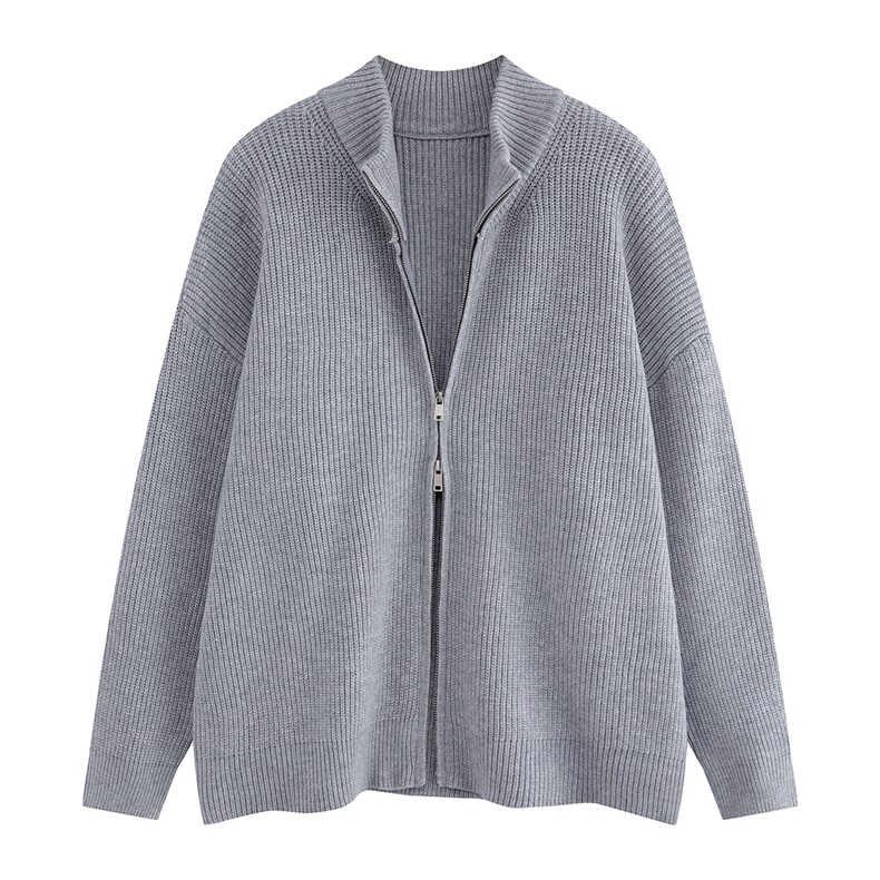 新款平铺纯色立领开衫毛衣拉链百搭针织衫A247-M720特批45，男装针织衫/毛衣，电商A247B