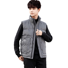 短款立领羽绒马夹男日系潮流面包服保暖外套马甲背心M10-P115，男装背心/马甲，电商A239