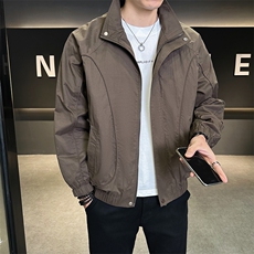 休闲纯色长袖上衣男休闲百搭夹克立领外套A329-JK2511-P95，男装夹克，电商A329