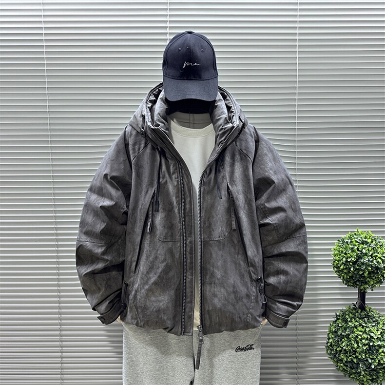 2025新标90白鸭绒纹理印花加厚派克男连帽羽绒服外套356-P360,男装羽绒服,钱塘708(原3018)