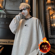 抖音得物供货提供视频秋冬重磅美式宽松织带圆领卫衣0303，男装卫衣，电商A486