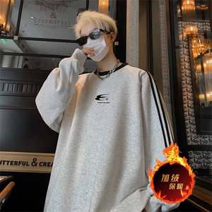 抖音得物供货 提供视频 秋冬重磅美式宽松织带圆领卫衣0303图片