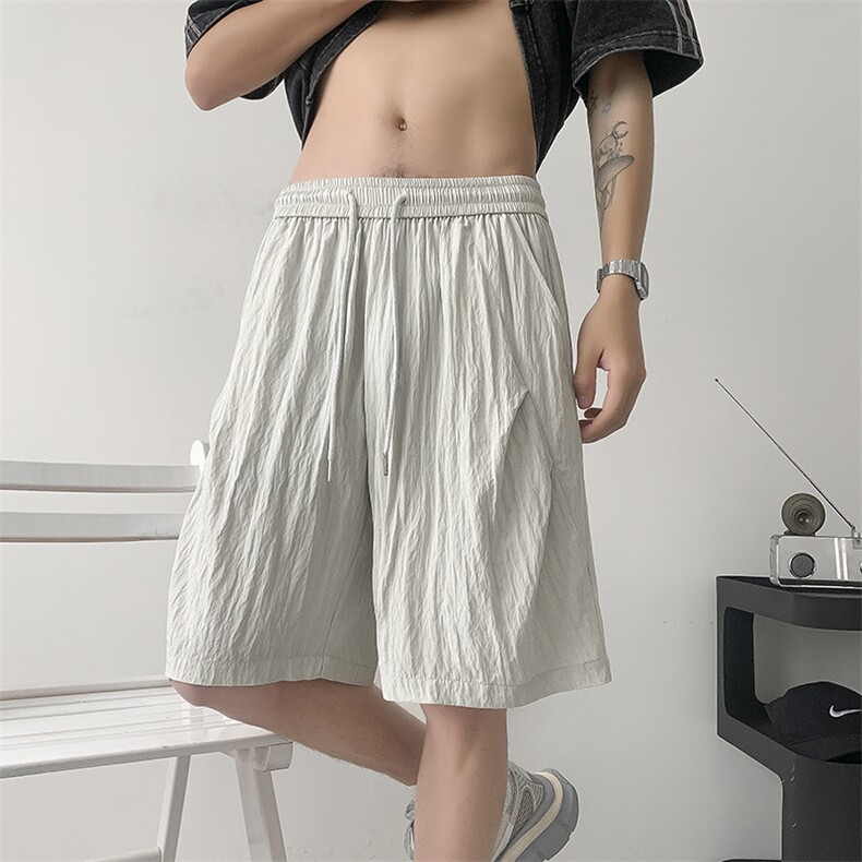 夏季新款皱感斜拼接打褶山本短裤大码M~4XLXZ604-DK210-P25控39,男装牛仔裤,星座604