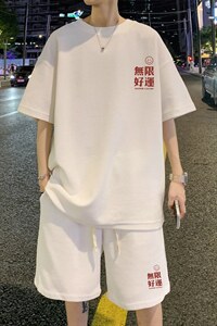！2023夏季男士华夫格短袖T恤套装学生一套短袖HTZ19P50图片