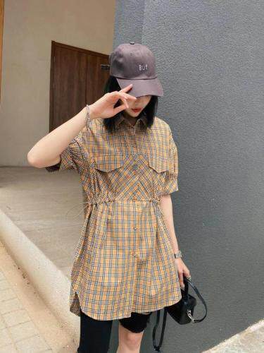 爱美欧夏季格子衬衫，女装衬衫，爱美欧